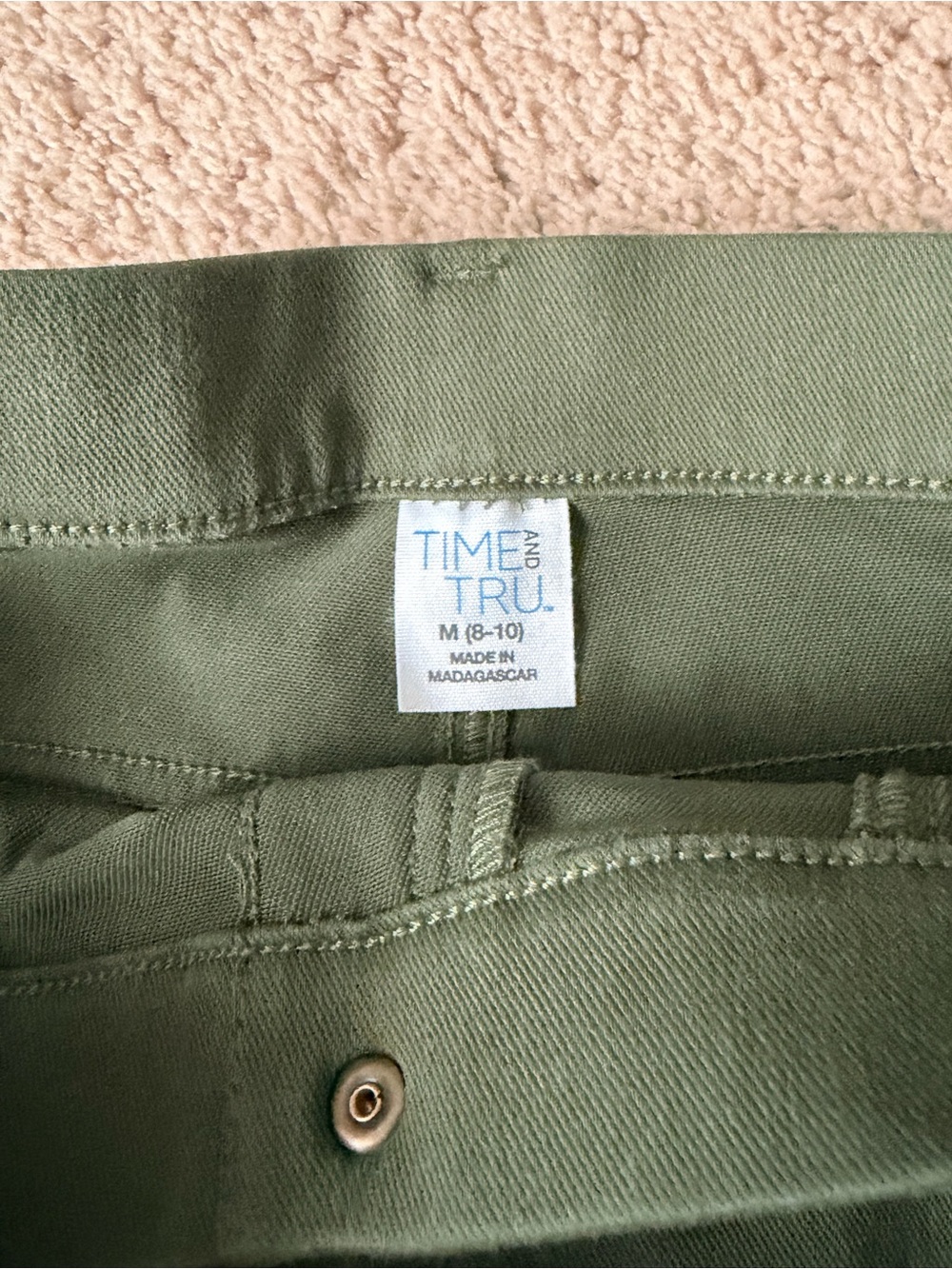 Time and Tru Olive Green Skinny Jeans - Picture 3 of 3